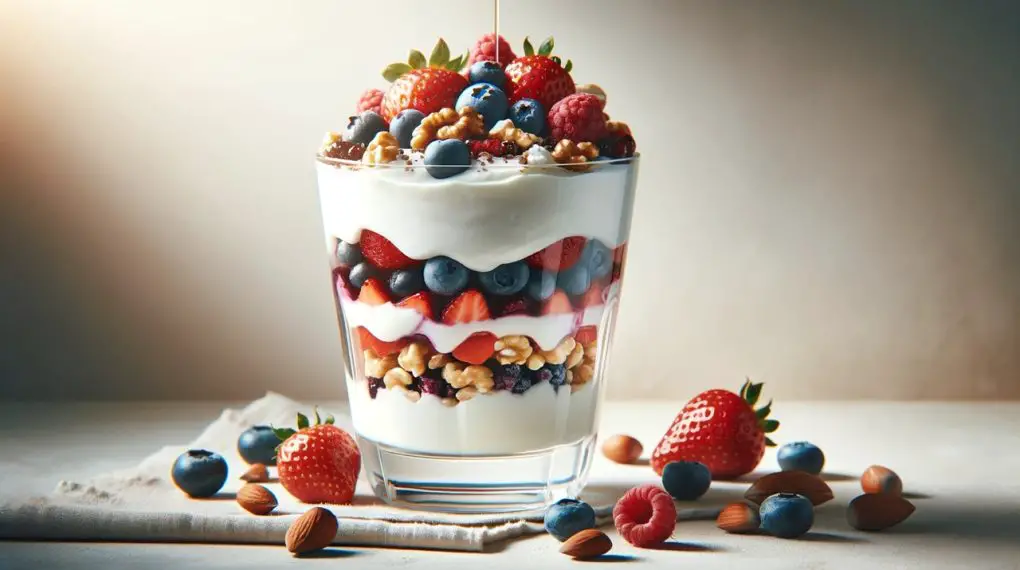 Greek yoghurt and berry parfait