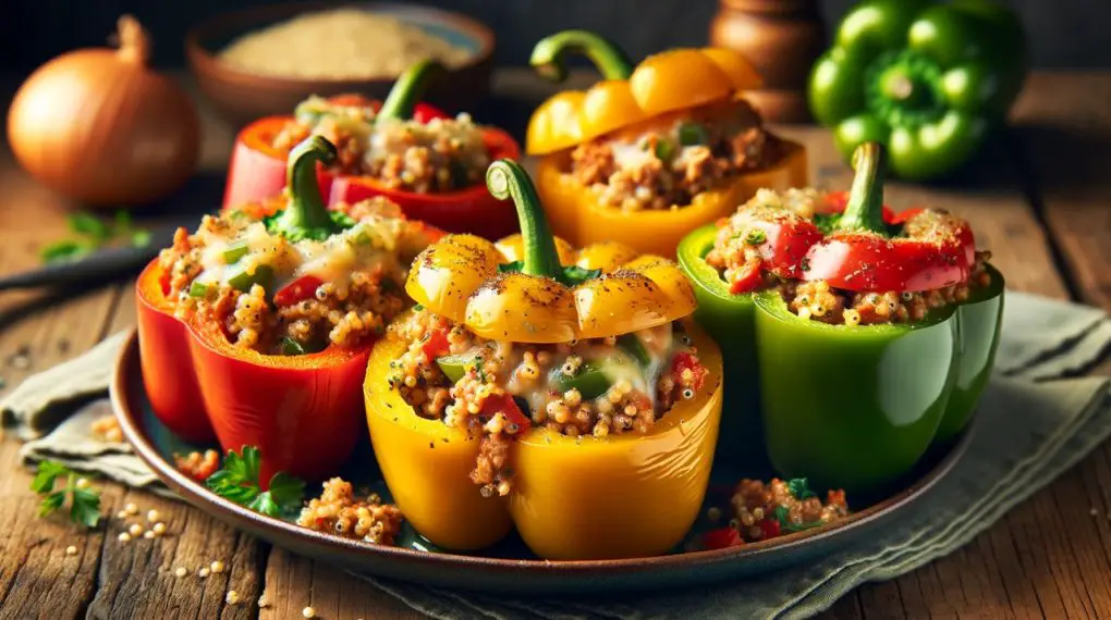 Turkey and quinoa stuffed peppers