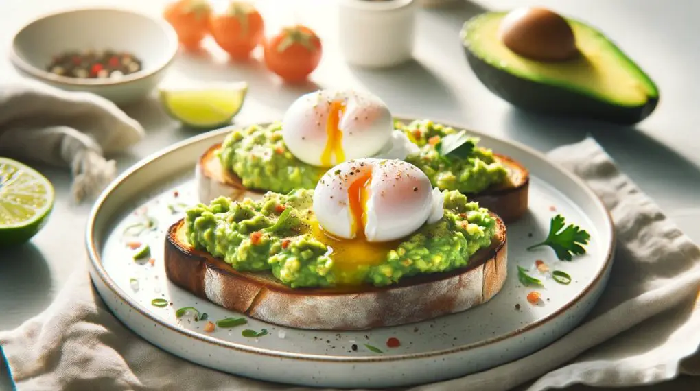 Avocado toast with poached eggs