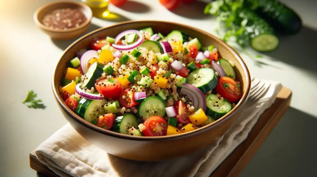 Quinoa salad with mixed vegetables